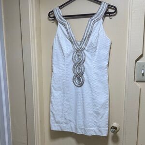 Lilly Pulitzer White and Silver Mini Dress